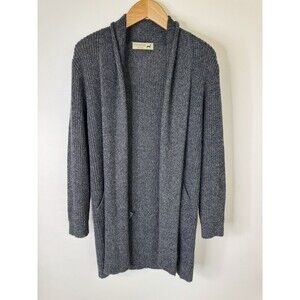 Peruvian Link Sweater Womens OS Gray Alpaca Open Front Cardigan Pockets Knit